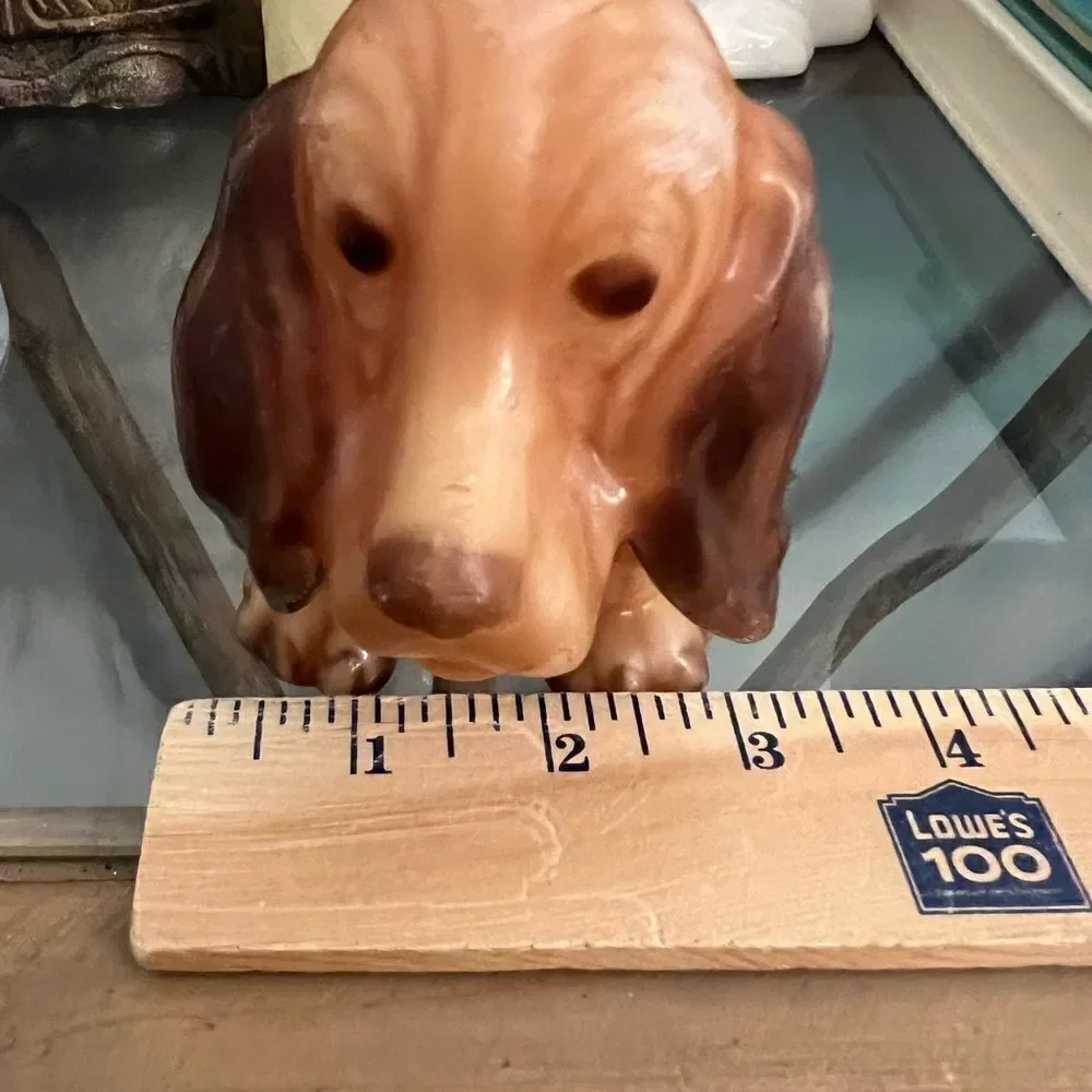 Vintage Bassett Hound Dog Wax Figure Candle Collectable Decorative Gloss Unlit